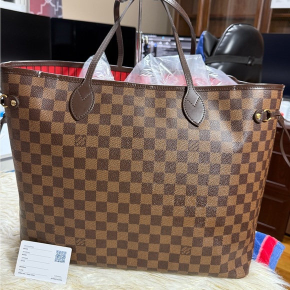 Louis Vuitton Neverful Set GM DE Damier ebene with Pouch and card authentication - Picture 14 of 16